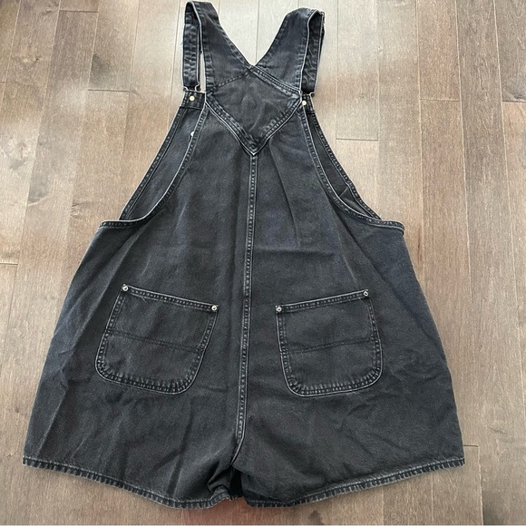 Old Navy Black Wash Overalls Shorts 90's Y2K Size XXL - Picture 5 of 6